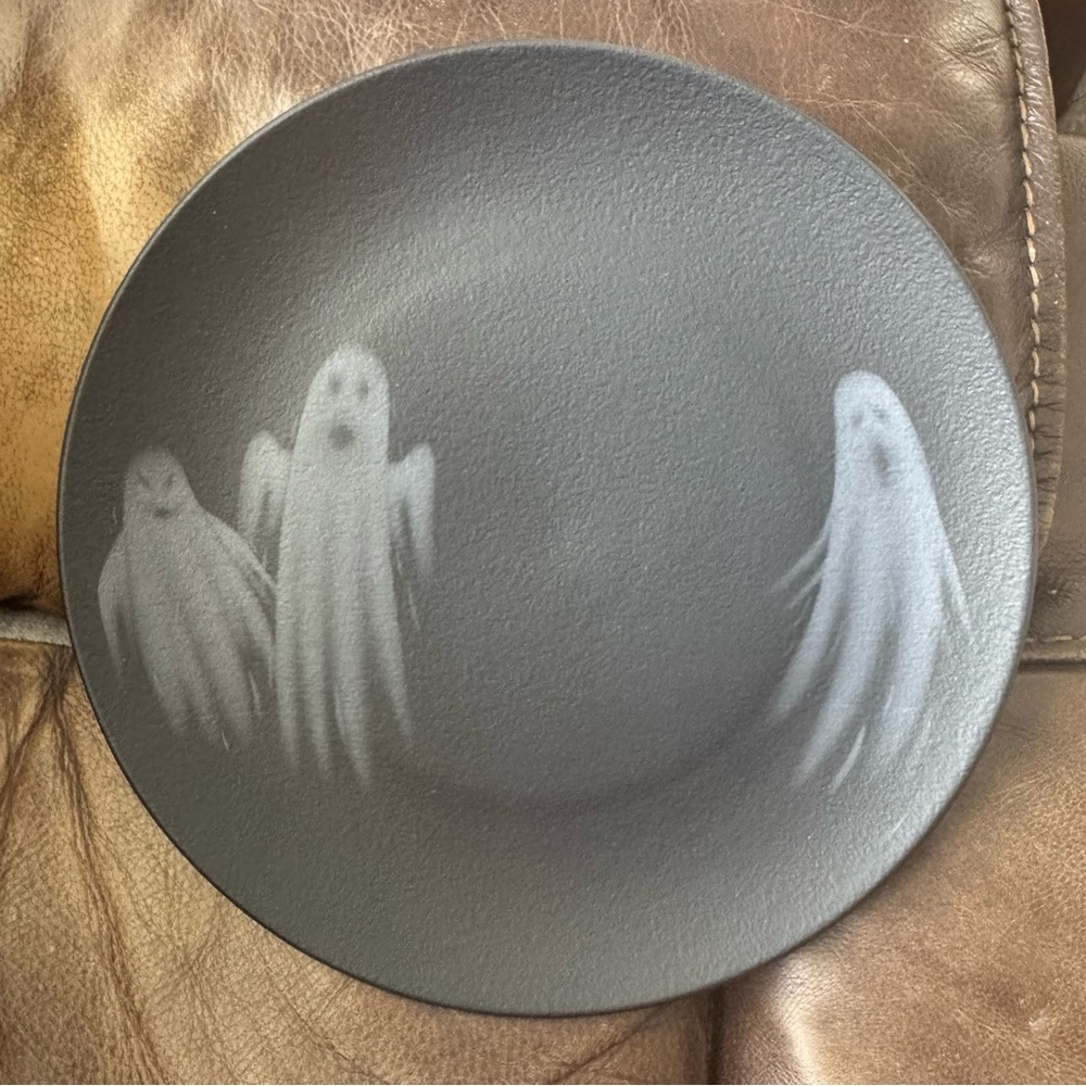 Spooky Ghost Trio Stoneware Halloween Dinner Plate